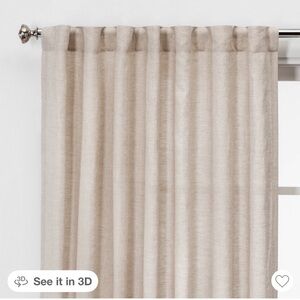 Pair of Threshold Natural Linen Light Filtering Curtains.